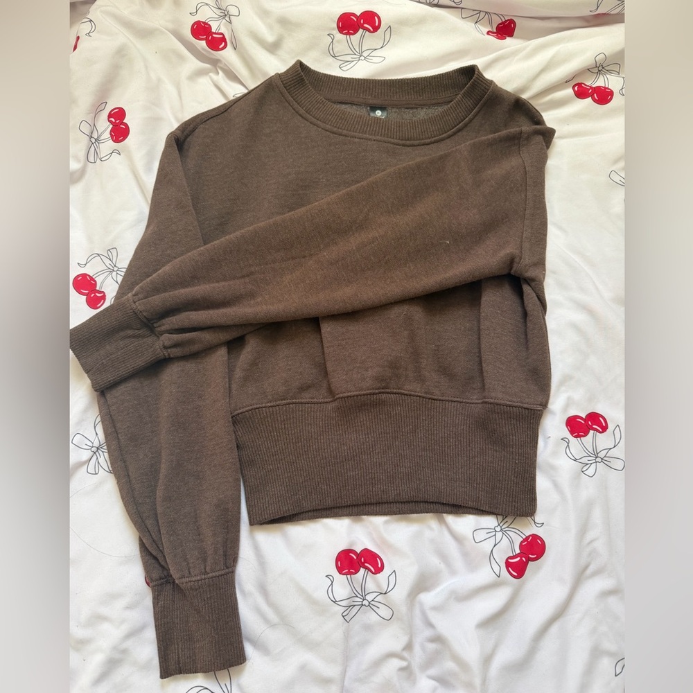 90 Degree By Reflex Chocolate Brown Crewneck